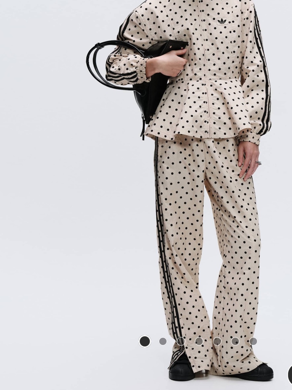 NWT adidas Originals × ASOS oversized polka dot track pants in stone - Picture 3 of 3